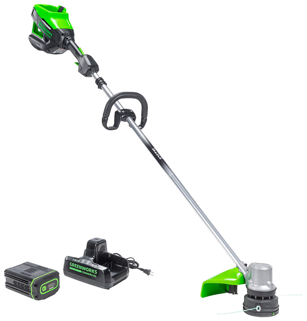 Триммер аккумуляторный Greenworks 82V, 40 см, бесщеточный с 1 х АКБ 2.5 Ач и ЗУ (2110607UA)