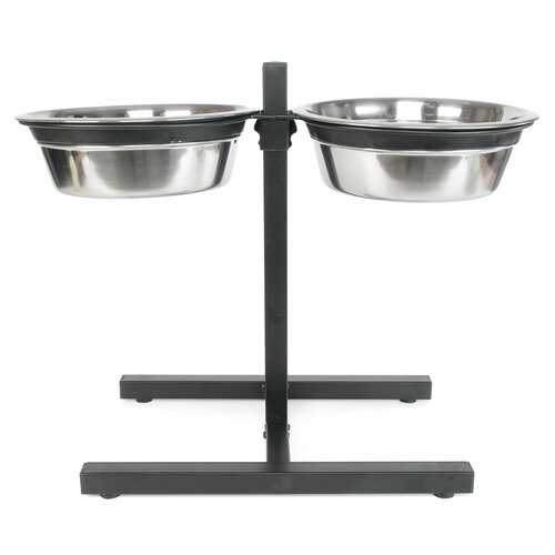 ZooZooZoo Стойка с мисками для собак, металлическая, 2х2700мл, 25.2см