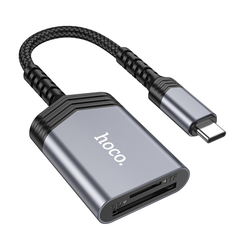 Переходник OTG HOCO UA25 USB-C Картридер, для SD и Micro SD, черный