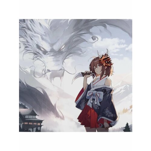 Стеклянный коврик для мыши игровой Oni 2.0 от Yuki Aim 50х40см с аниме в стиле Artisan, Yuki Aim и Pulsar