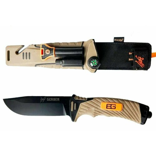 Нож походный с точилкой и фонариком в ножнах Gerber
