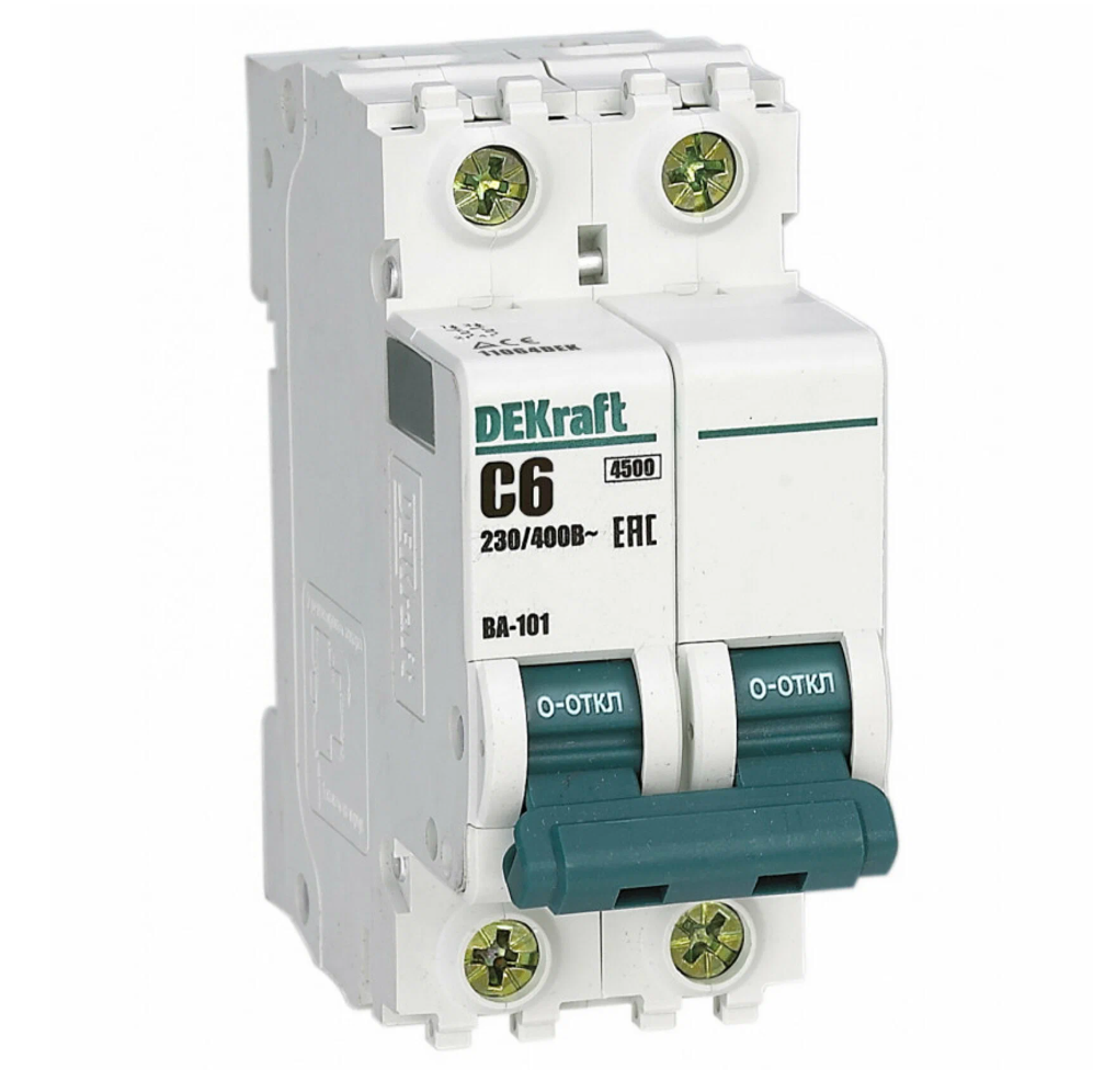 Автоматический выключатель DEKraft ВА101-2P-006A-C 11064DEK — фото 1