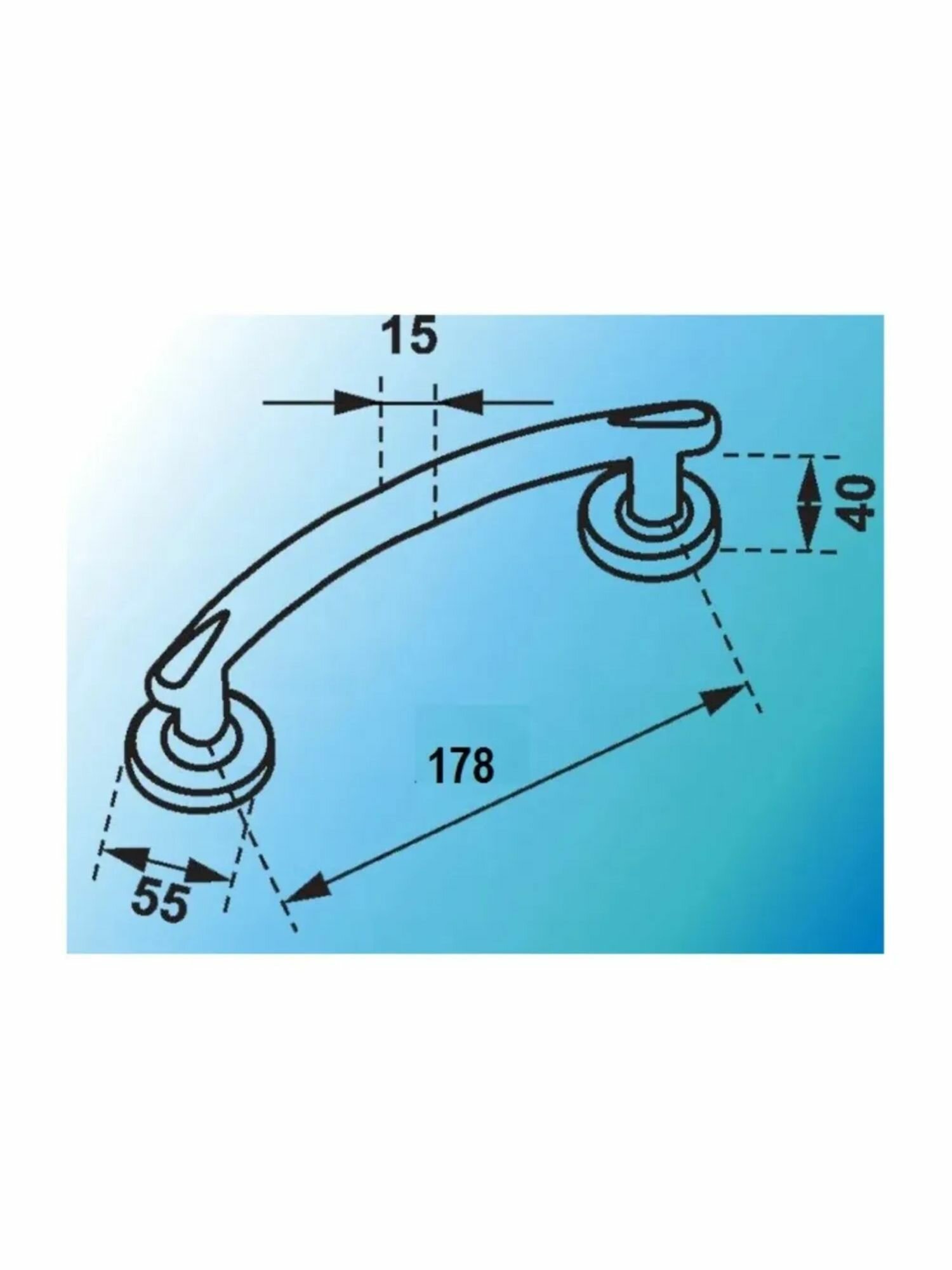 Дверная ручка скоба B400 AВ/CP (цвет Бронза/Хром) MSM, 1 шт. — фото 1