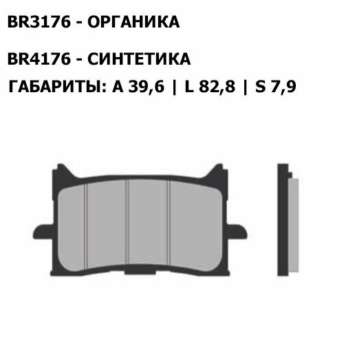 Тормозные колодки Brenta BR4176 (FA679, FDB2294, FD, 0521, SBS 940, 07HO62) синтетические