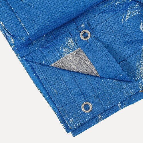 Изображение товара Тент защитный, 6 × 4 м, плотность 60 г/м², УФ, люверсы шаг 1 м, голубой