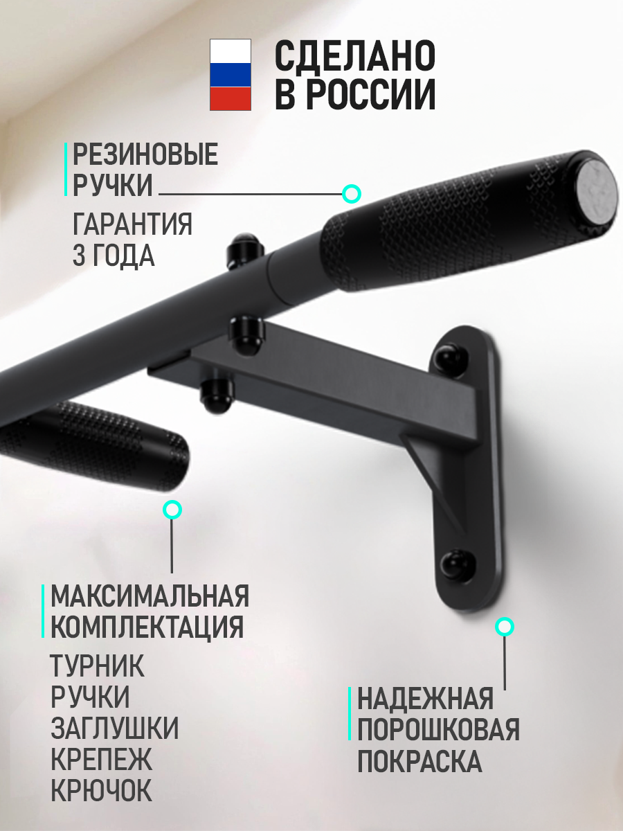 Турник HIT графит разборный с узким хватом/ABSOLUTE CHAMPION — фото 1