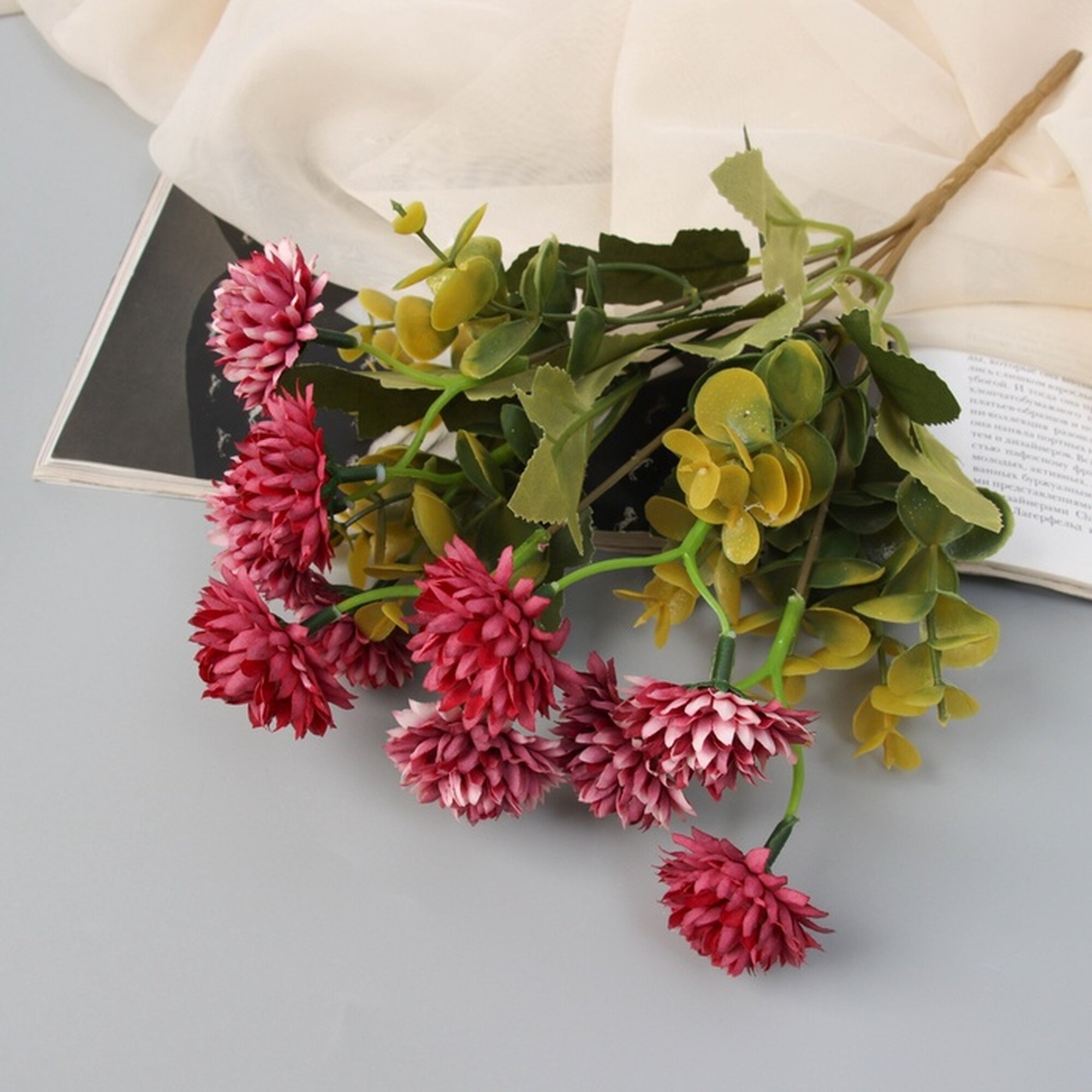 Букет искусственный Сима-ленд «Астра хризантелла» пластик текстиль 27см