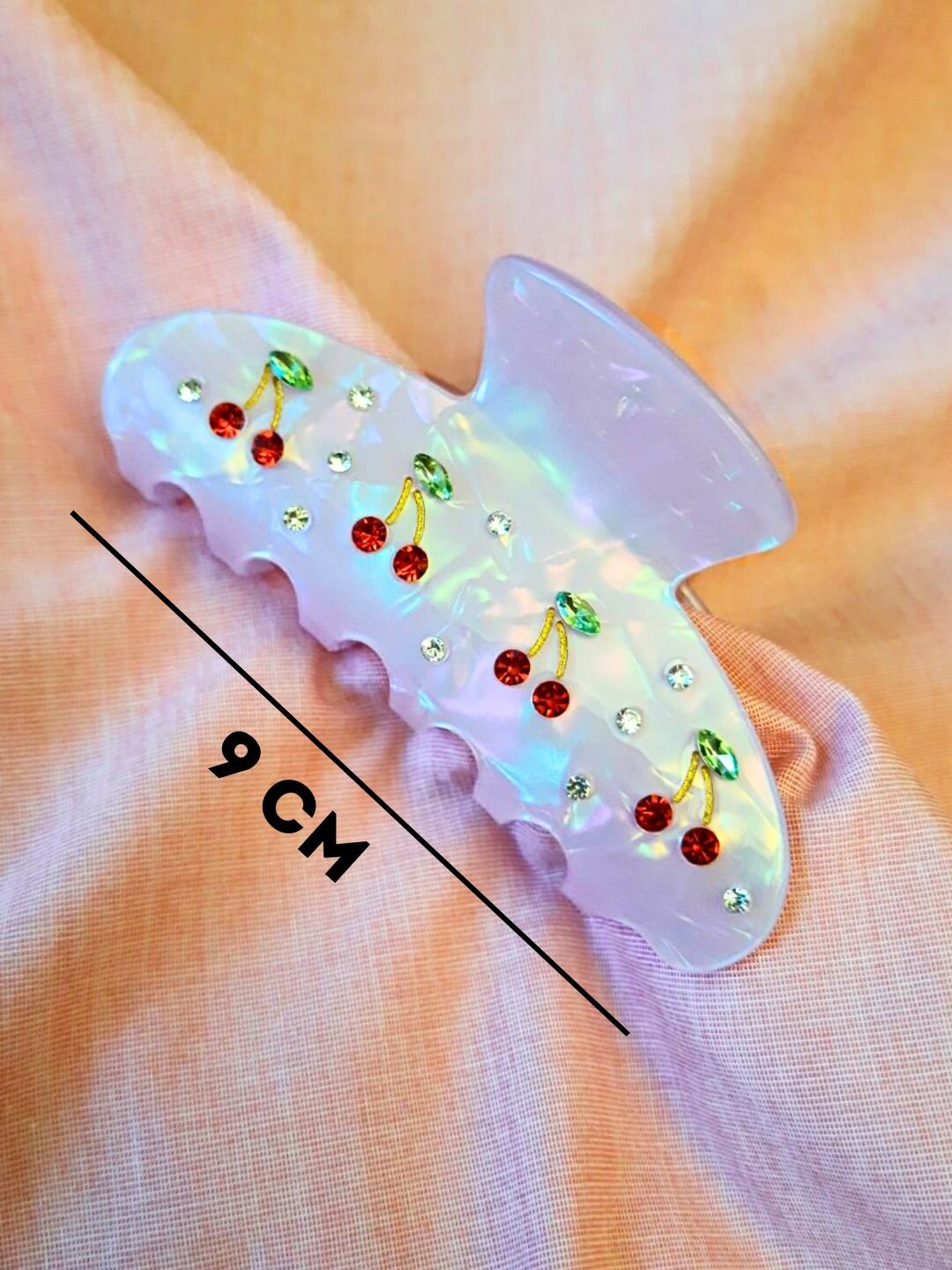 Крабик заколка в стиле вишня от Merve стильный аксессуар для волос