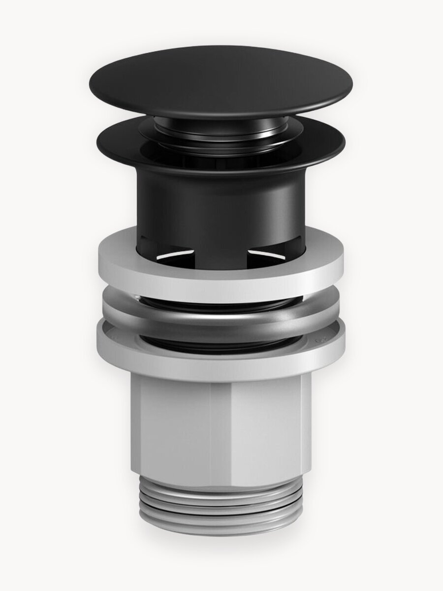 Донный клапан нажимной AM.PM универсальный, с регулировкой по высоте, черный