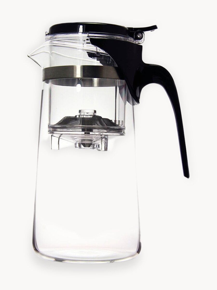 Чайник заварочный гунфу типот с кнопкой SamaDoyo из боросиликатного стекла SAG 10, 750 мл