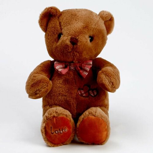Мягкая игрушка Медведь с бантом и сердцем, 39 см футболка медведь с бантом размер 12 лет белый