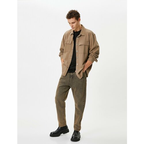 фото Брюки koton, размер 34 32, хаки