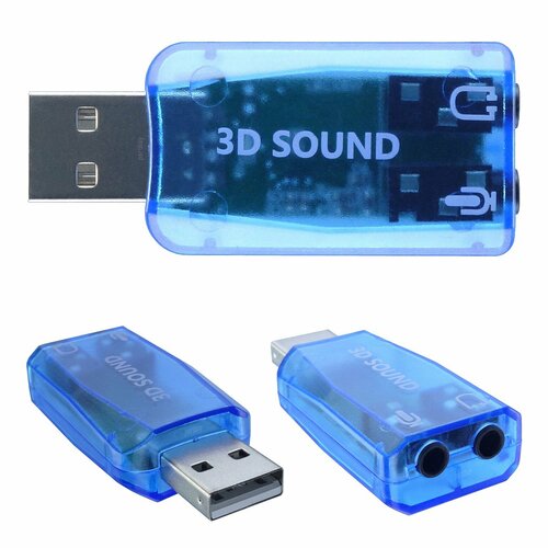 Внешняя звуковая карта USB 20 jack 35мм Plug Play 363₽