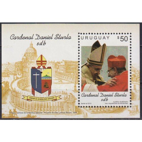 Почтовые марки Уругвай 2015г. Кардинал Даниэль Стурла Религия, Папа римский MNH