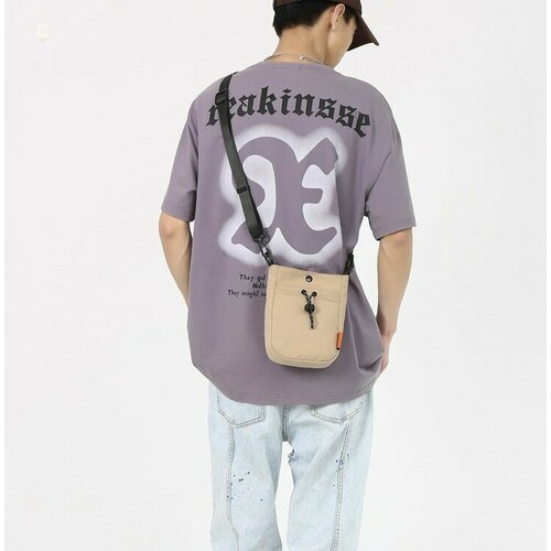 фото Сумка мессенджер beigesmallbag, фактура гладкая, матовая, бежевый нет бренда