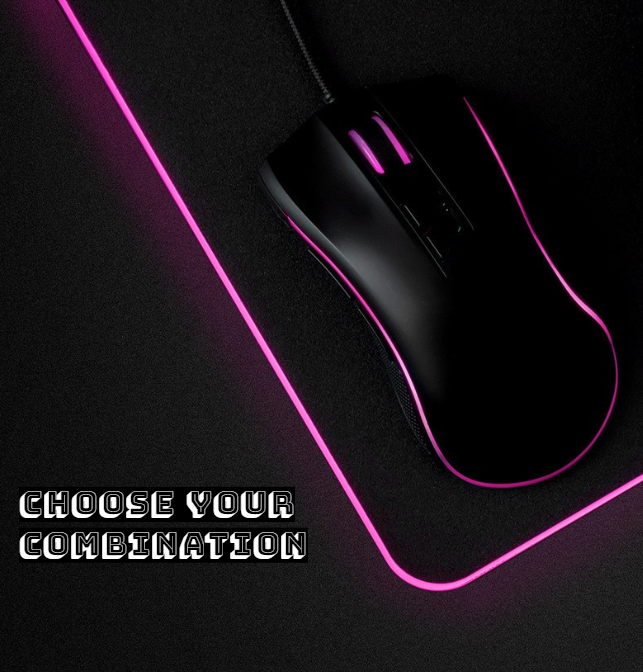 Коврик для мышки и клавиатуры большой игровой с RGB подсветкой HB2 80х30 — фото 1
