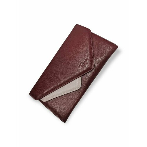 фото Кошелек 1115/burgundy-beige, фактура зернистая, бежевый, бордовый pouchman