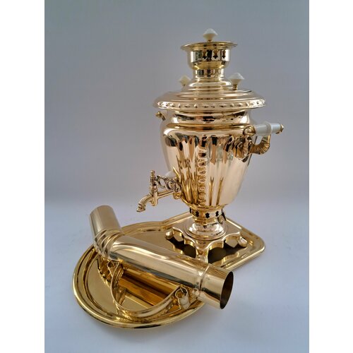 Самовар жаровой 3 литра латунь в наборе Форма рюмка 22000₽