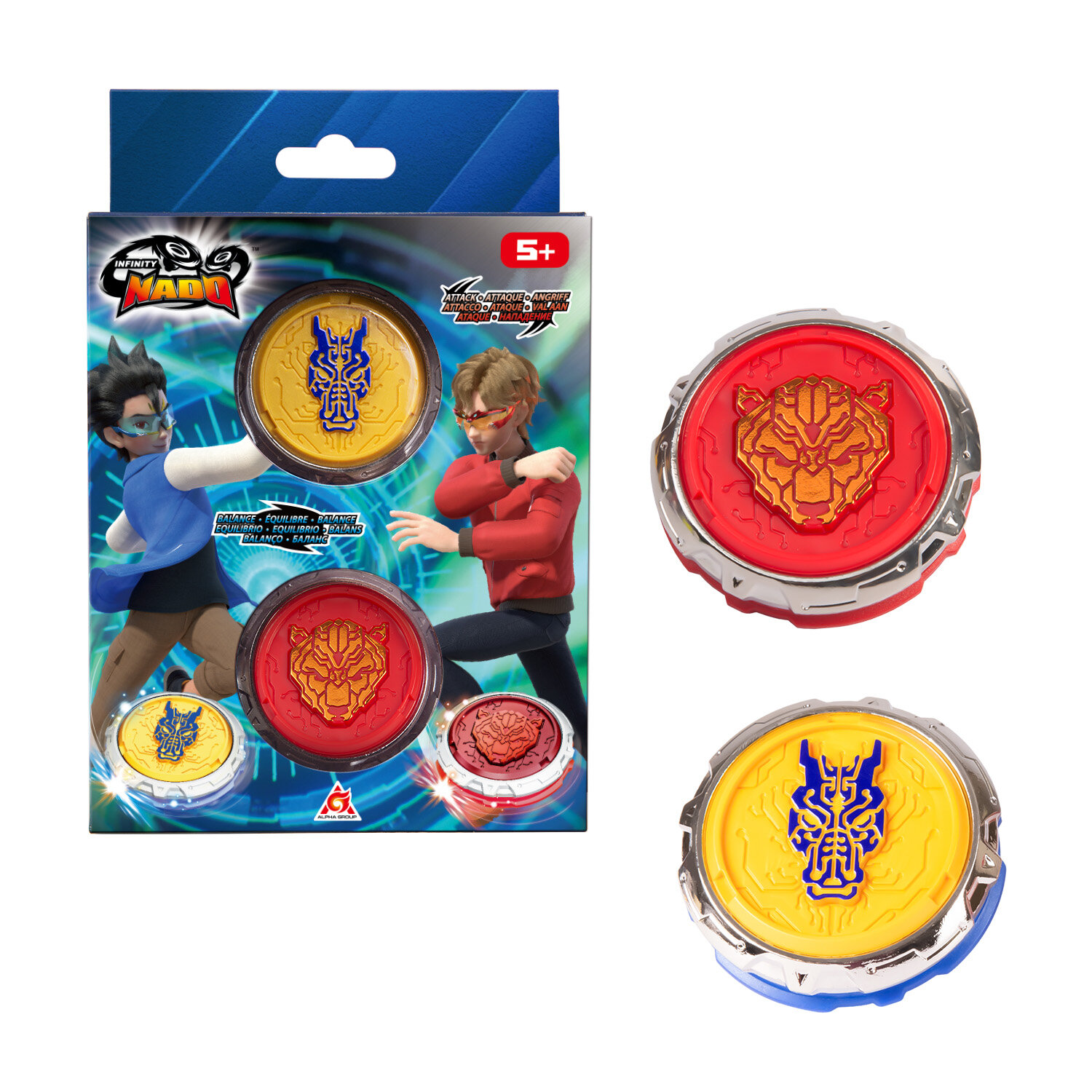 фото Инфинити Надо. Игровой набор 2 волчка Эпик Лончер Стартер Fury Wave Dragon & Blazing War Bear