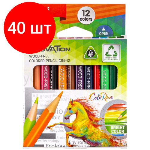 фото Комплект 40 наб, карандаши цветные 12цв 3-гран deli enovation mini, пластик, ec114-12