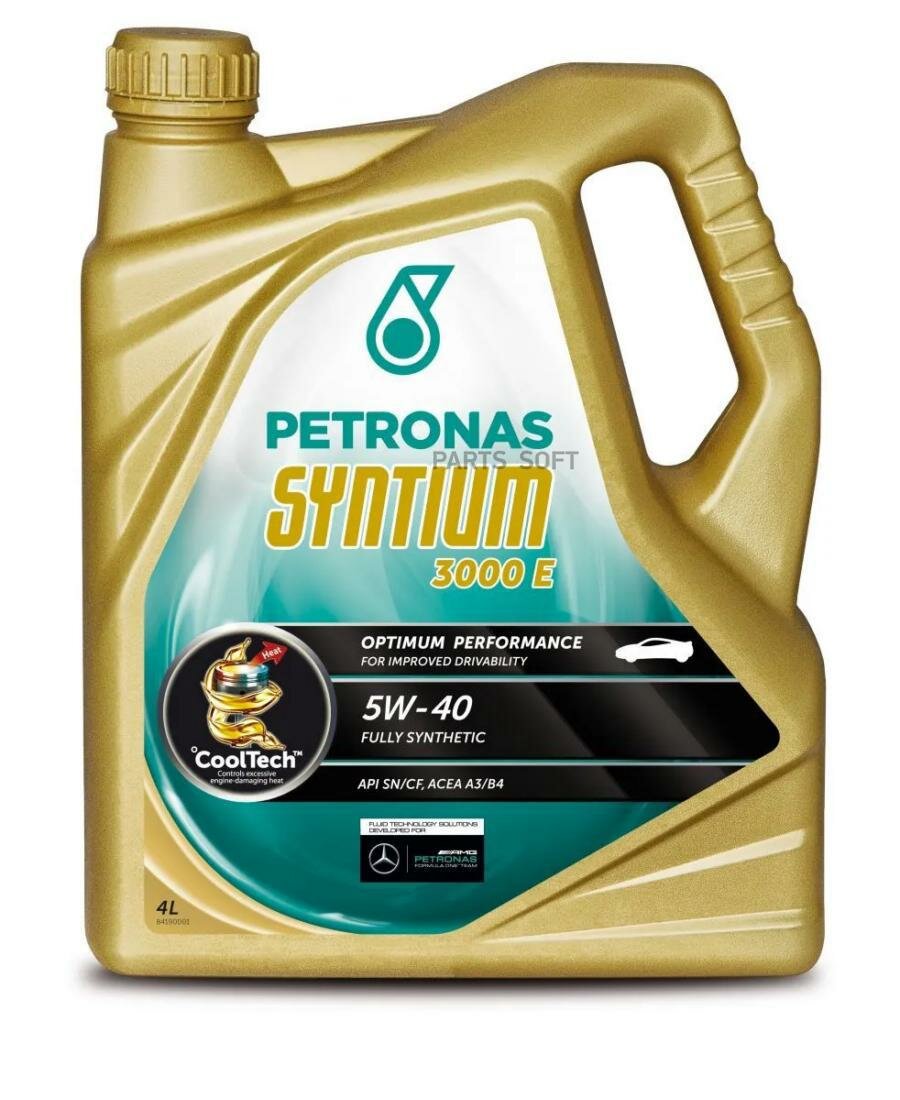 PETRONAS 70134K1YEU 4L Масо моторное PETRONAS Syntium 3000 E 5W40 API SP ACEA A3/B4 MB 229.5 VW 502.00/505.00 Porsche