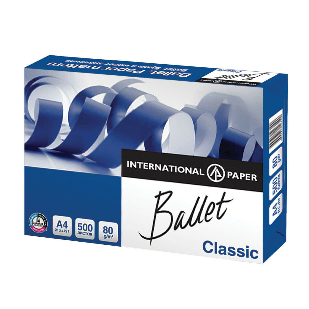 Бумага офисная BALLET CLASSIC А4 80 г/м2 500 л марка В ColorLok International Paper белизна 153% 1 шт