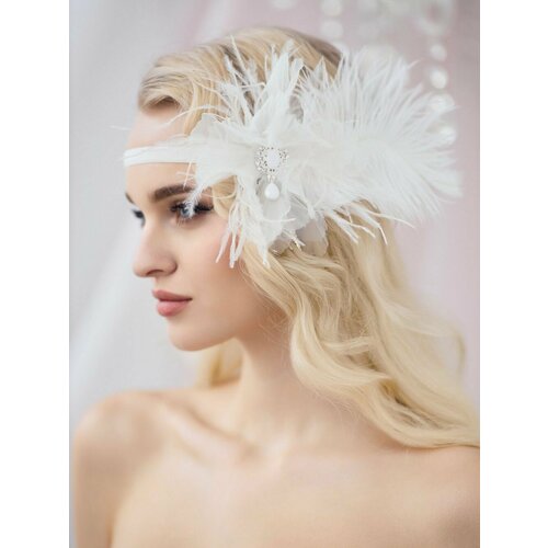 фото Повязка с пером в стиле гетсби, в стиле чикаго, карнавальный головной убор, повязка с пером diana pavlovskaya