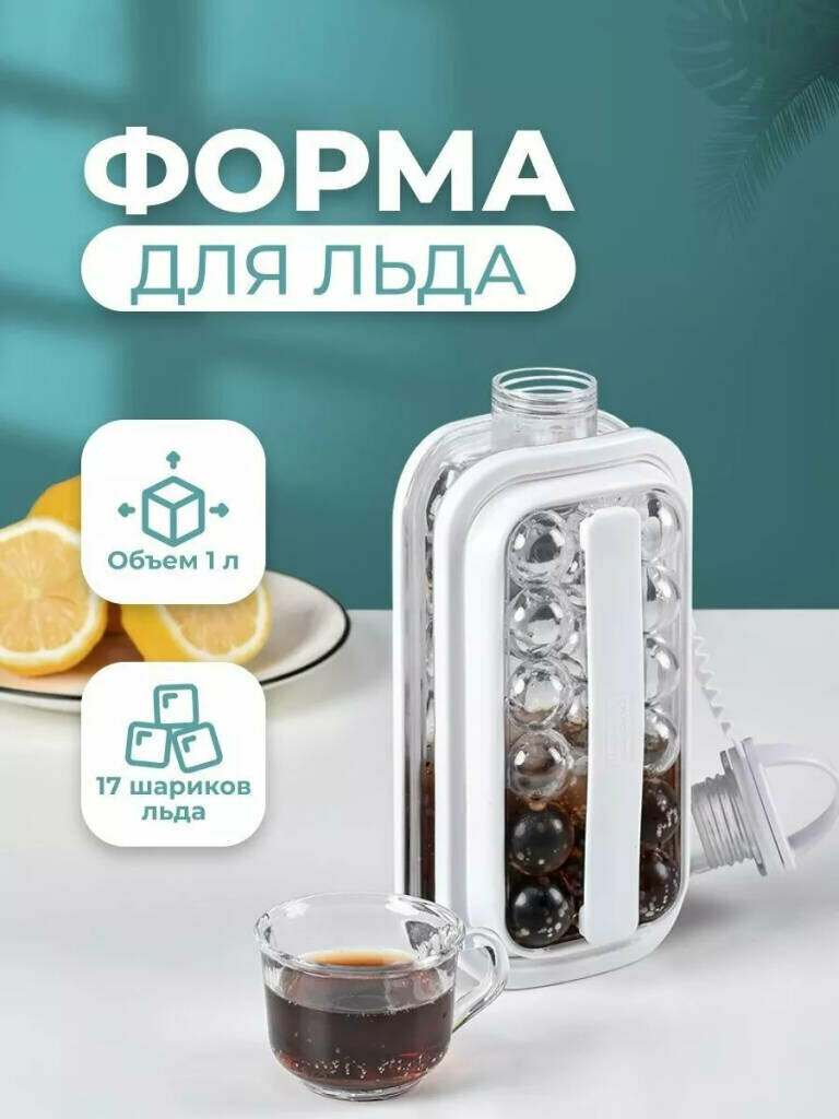 Форма-бутылка для льда с силиконовой крышкой от Shark-Shop