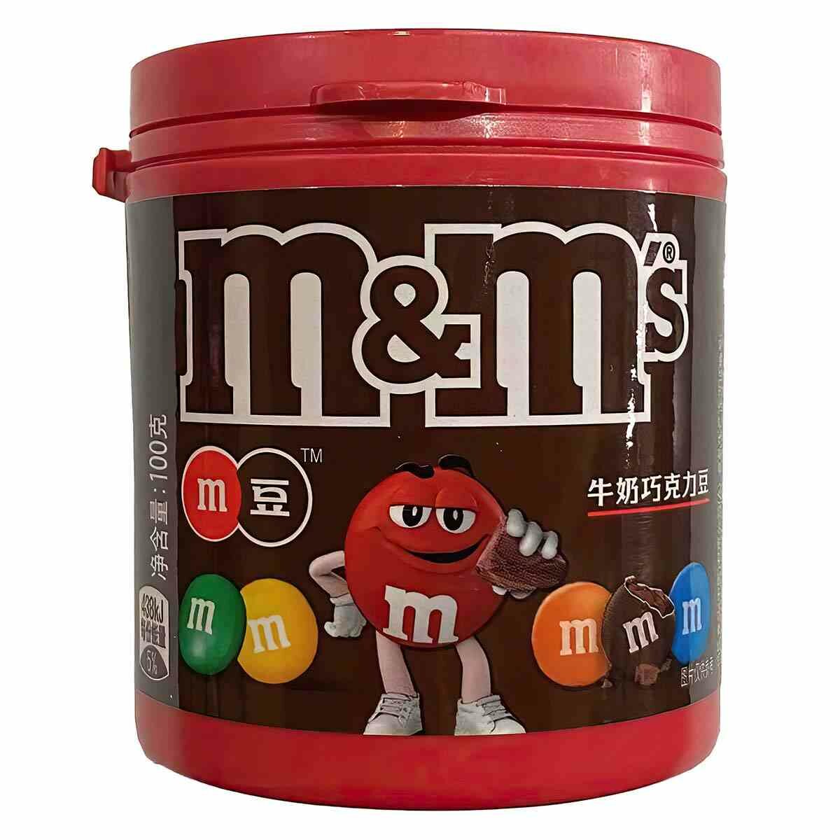 Драже M&M's с молочным шоколадом в банке (Китай), 100 г