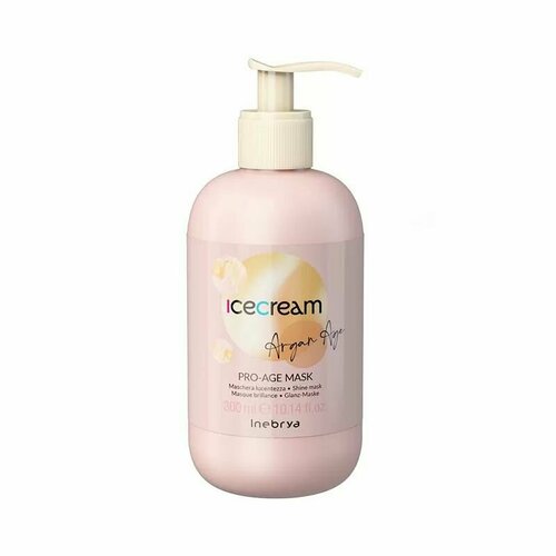 Inebrya маска для блеска с аргановым маслом, Ice Cream Argan Age Pro-Age, 300 мл.