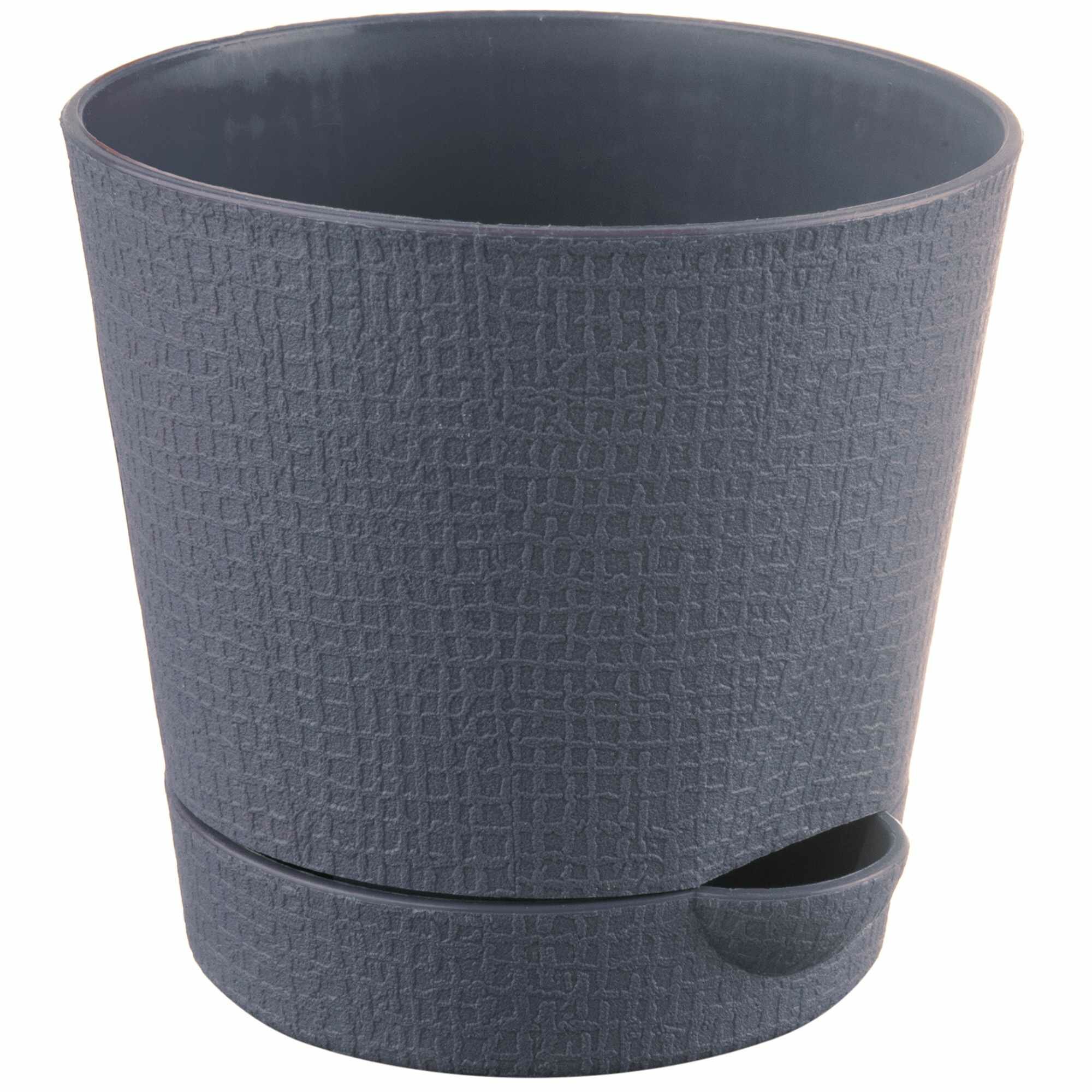 фото Горшок цветочный Тек. А. Тек Партер ?15 h13.5 см v1.4 л пластик графит