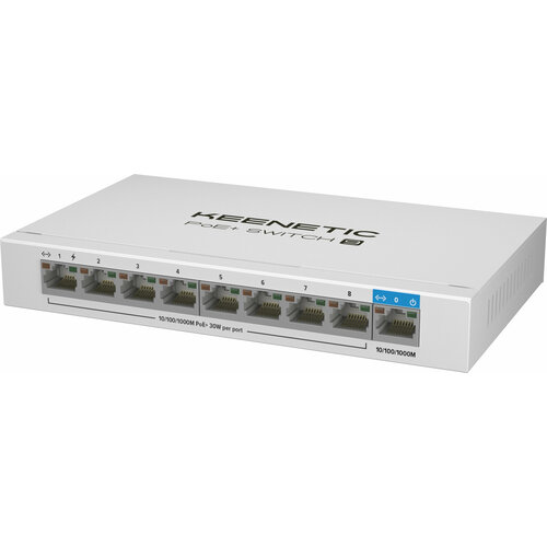 Коммутатор Keenetic KN-4710 (L2) 9x1Гбит/с 8PoE+ 120W неуправляемый коммутатор keenetic kn 4710