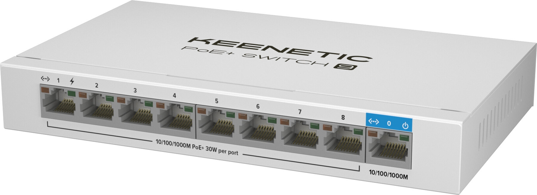 Коммутатор Keenetic (L2) 9x1Гбит/с 8PoE+ 120W неуправляемый