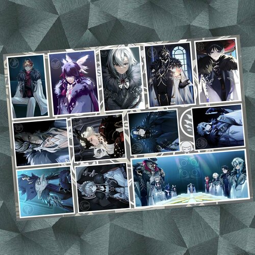 Стикерпак Одиннадцать Предвестников Фатуи Genshin Impact (Геншин Импакт) Набор виниловых наклеек