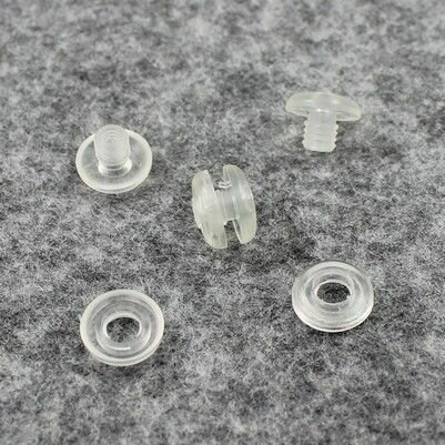 Клепки 5 мм прозрачные пластиковые (100 шт)