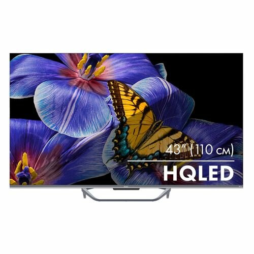 43" Телевизор HAIER Smart TV S4, QLED, 4K Ultra HD, серый, смарт ТВ, Android TV