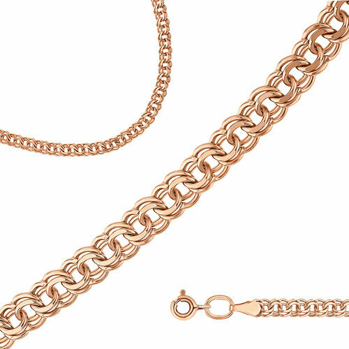 Цепь Московский цепевязальный завод, красное золото, 585 проба, длина 45 см, средний вес 2.39 г