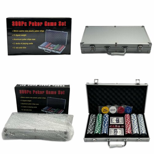 Набор для покера Gamesfamily на 300 керамических фишек в алюминиевом чемодане 5695₽