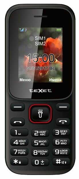 Сотовый телефон Texet TM-128 черно-красный