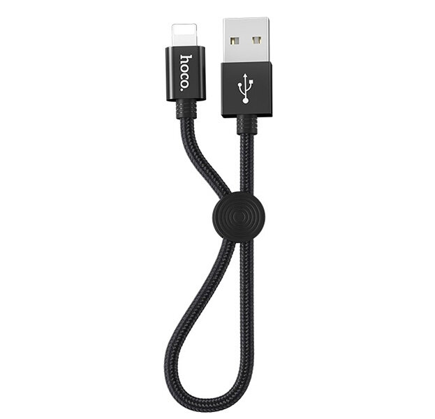 Черный USB-кабель Lightning Hoco 2.4A X35 25см