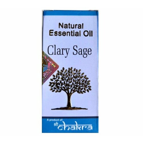 Natural Essential Oil CLARY SAGE, Shri Chakra (Натуральное эфирное масло шалфей мускатный (клэри сейдж), Шри Чакра), 10 мл. крымские масла эфирное масло шалфея мускатного 5 мл