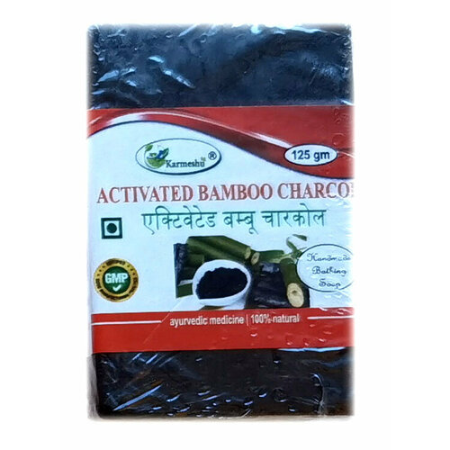 ACTIVATED BAMBOO CHARCOAL Handmade Bathing Soap Karmeshu активированный бамбуковый уголь мыло ручной работы Кармешу 125 г 520₽