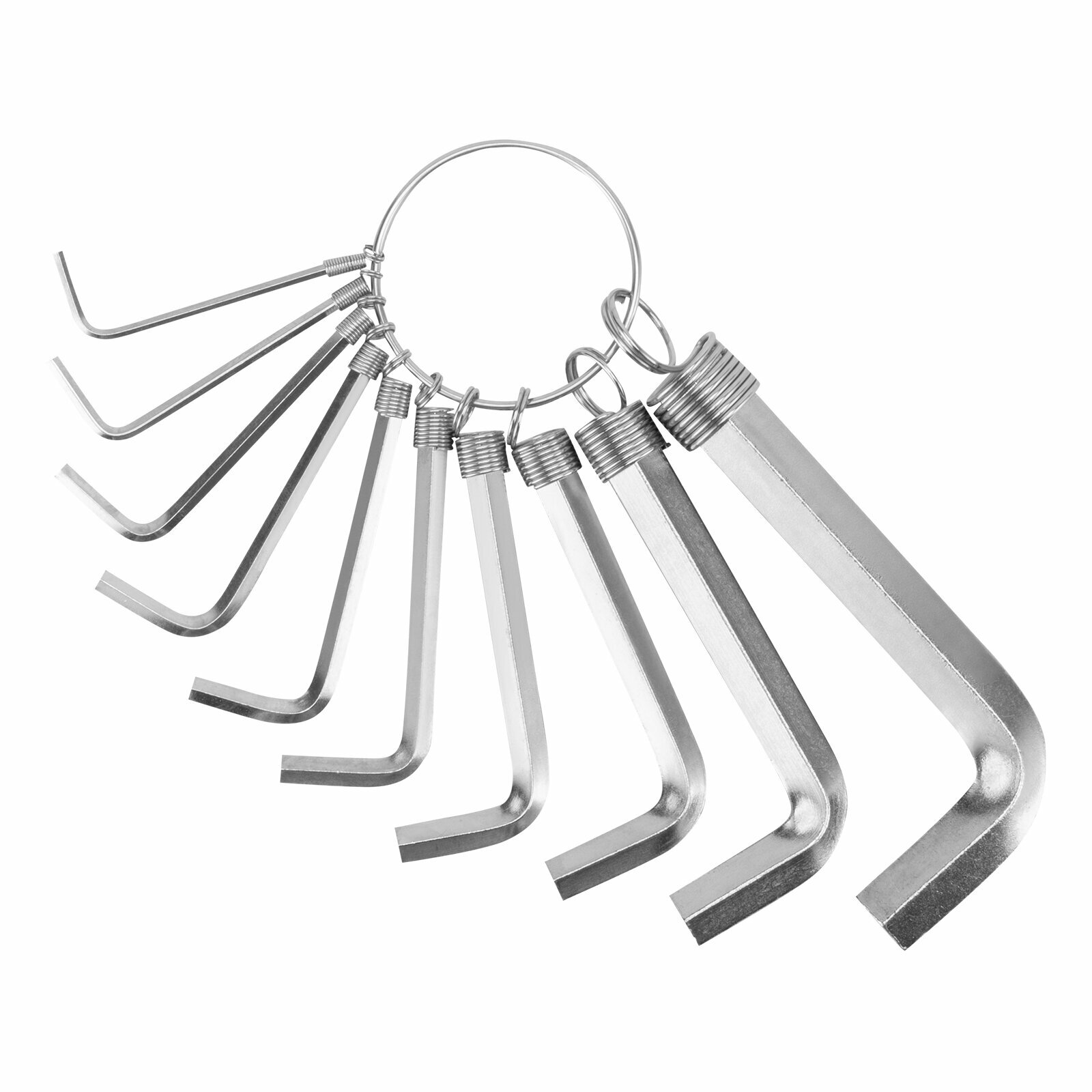 Набор ключей имбусовых Sparta HEX, 1, 5–10 мм, 10 шт, никелированный, на кольце 112685