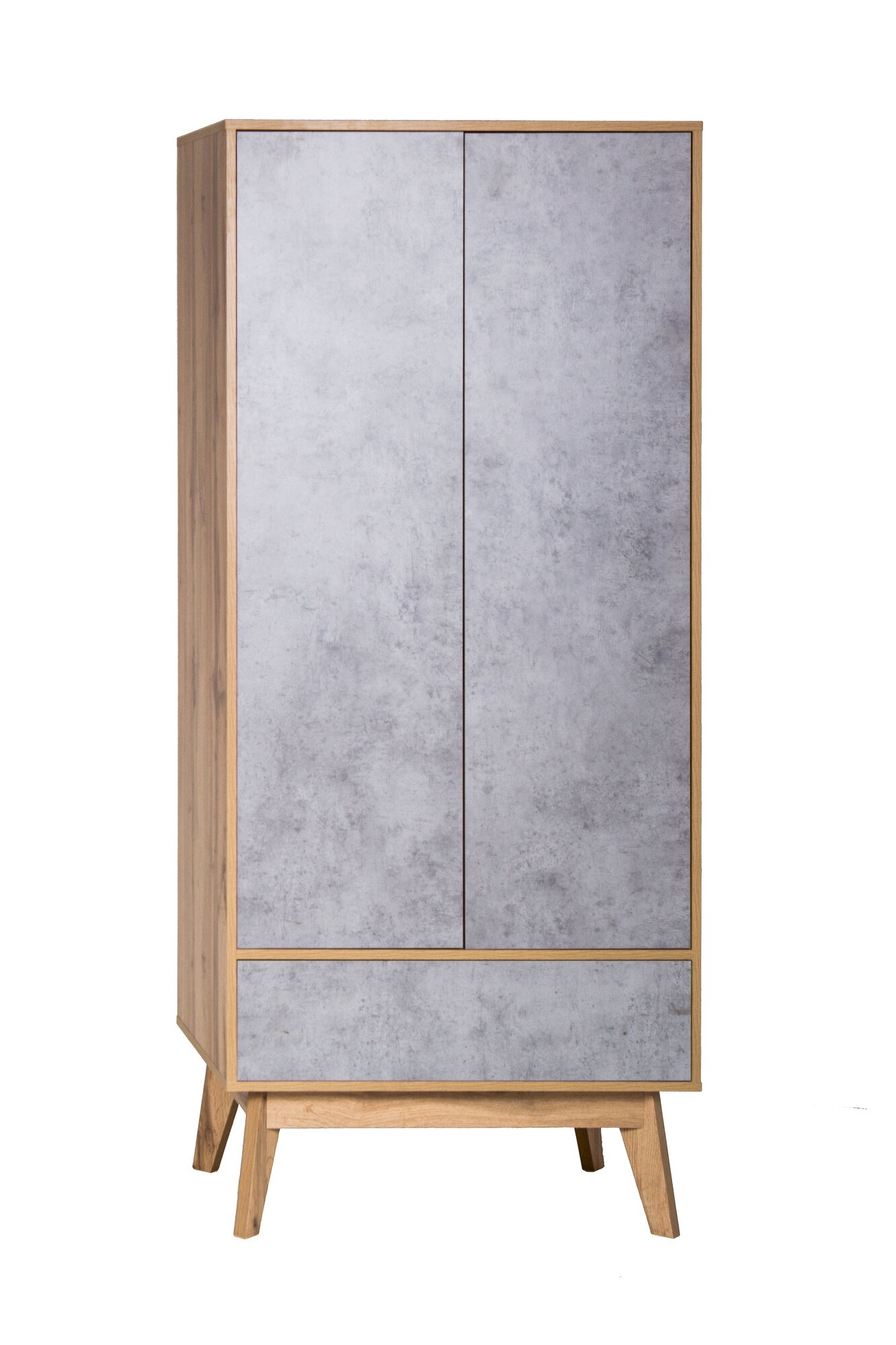 Шкаф для одежды распашной, Принцесса Мелания, Хелен 2213 Дуб / Бетон, размер 1850х800х500мм