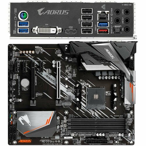 Материнская плата Gigabyte A520 AORUS Elite Socket-AM4 AMD A520 4xDDR4 4xSATA3 RAID 1xM2 2xPCI-E 16x 4xUSB 32 DVI-D HDMI GLAN ATX Ret 1109300₽