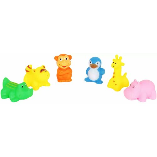 Набор резиновых игрушек Животные 6 шт B4308A12 подарочный набор резиновых игрушек елочка 6 шт 4376540