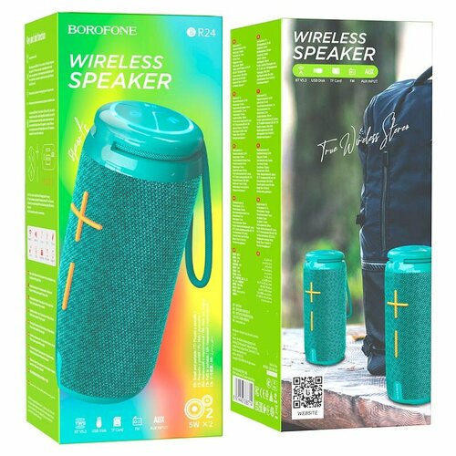 Колонка блютуз портативная Borofone BR24 бирюзовый 178500₽