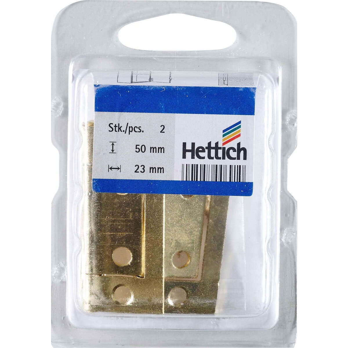 петля универсальная без врезки HETTICH 50х23мм 2шт сталь латунированная - фото №2
