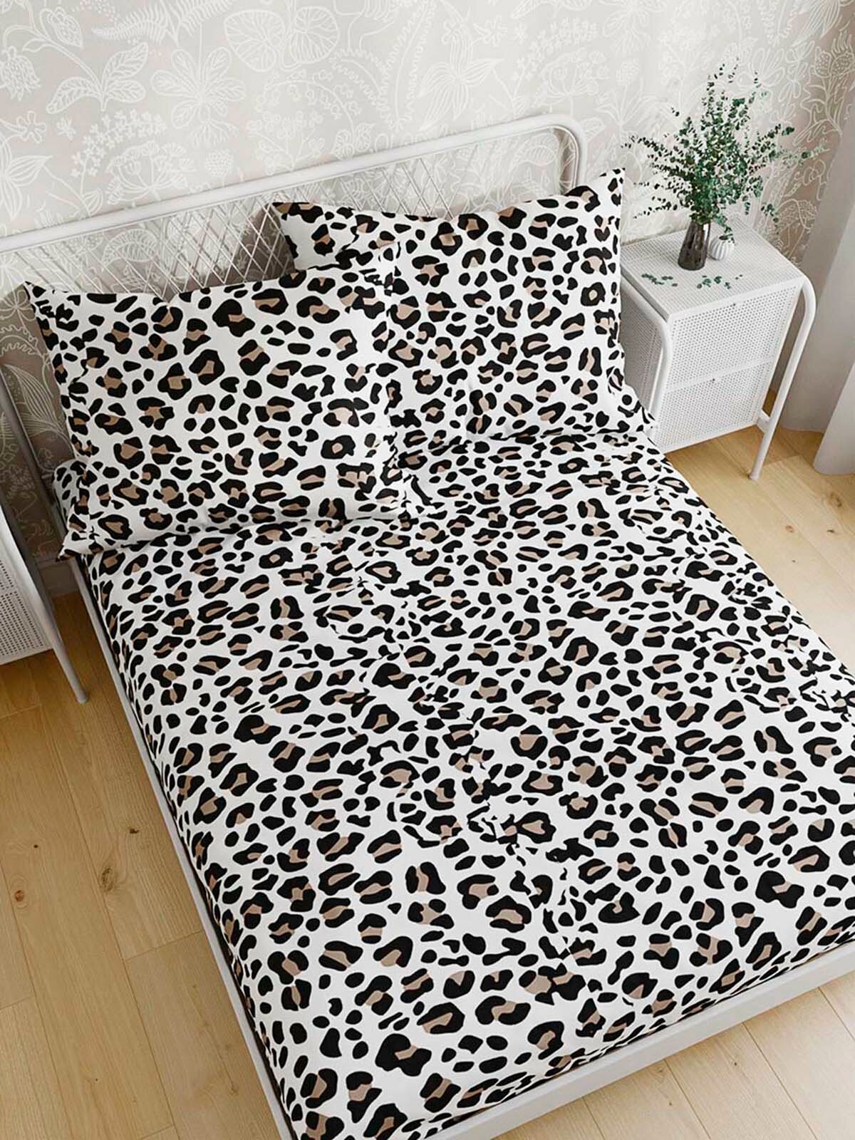 Постельное белье Simple House "Panther" 2-спальный наволочки 50х70 2шт Простынь на резинке 160х200 см Пододеяльник 175х215 см — фото 1