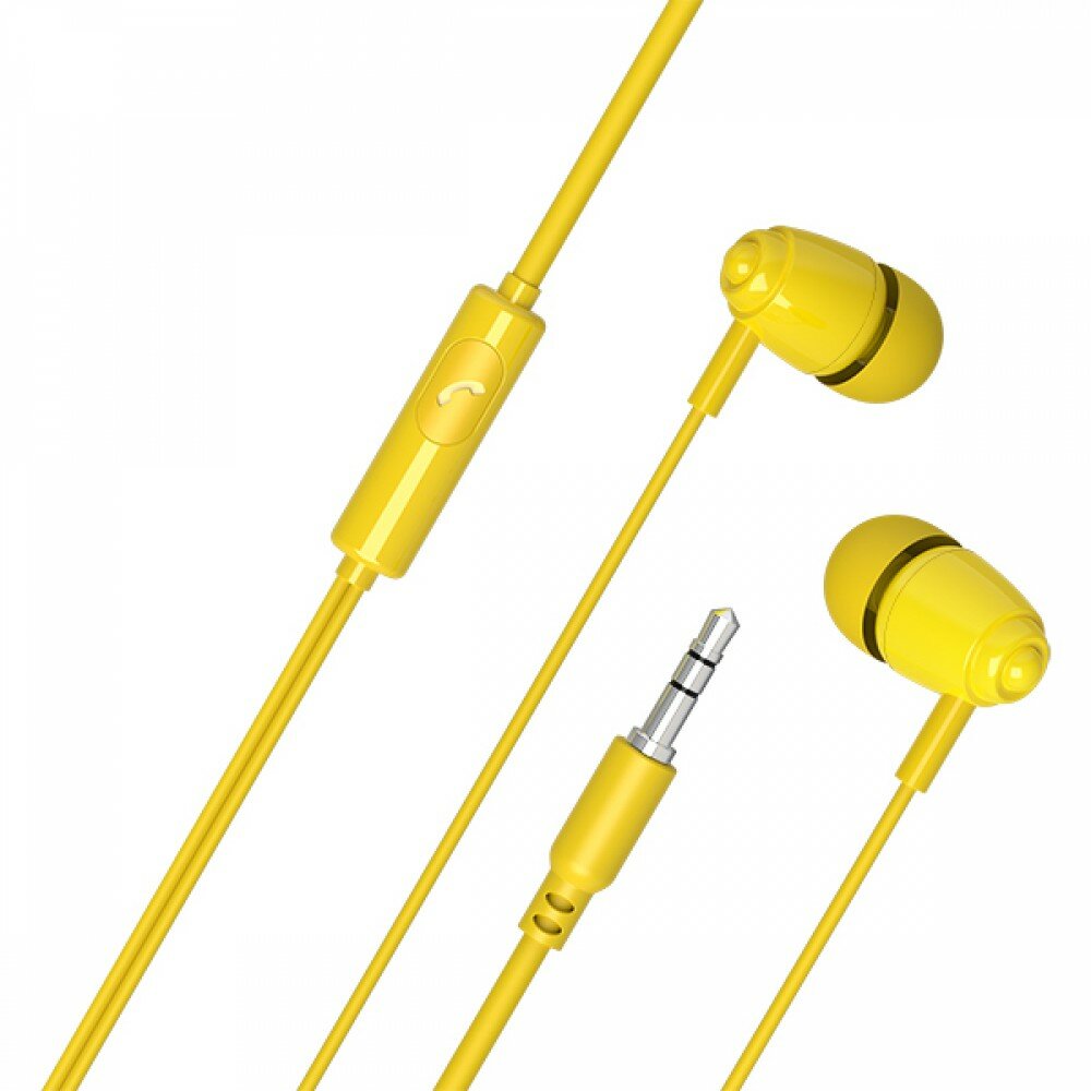 Наушники внутриканальные c микрофоном ALTO-M желтые, 3 штуки